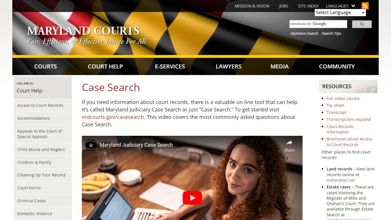 Case Search | Maryland Courts